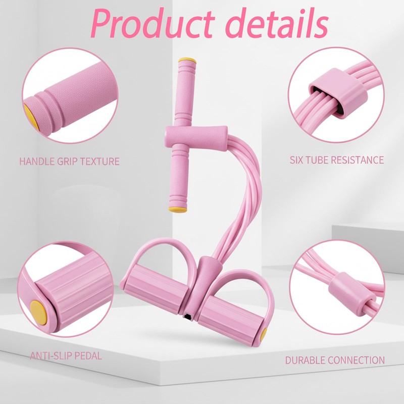 Pedal Resistance Band, Multifunction Pull Up Assistance Bands, 6 Tube