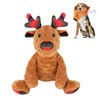 YUEPET Christmas Squeaky Dog Chew Toys, Reindeer Plush Dog Toys