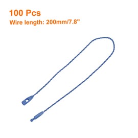 MECCANIXITY Cotton Hang Tag String Snap Lock Pins Loop Price Tag Fastener Plastic Tags Ties Blue 7.8 Inch Pack of 100