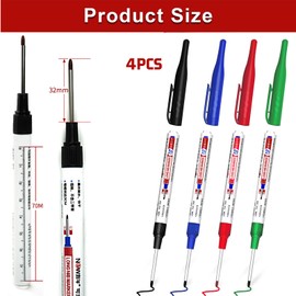 Kotkiddy® Pack of 4 Drill Hole Markers Deep Hole Marker Metal 32 mm Extra Long Tip Drill Hole Markings Hole Marking Tool for Construction Sites