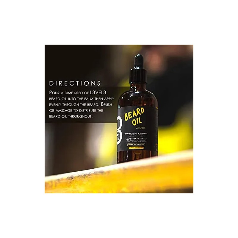 Aceite Para Barba Nivel 3 Crece Rápido Suaviza Vello Facial