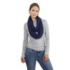 Plain 50% Cotton Blend Jersey Snood Scarf, Navy