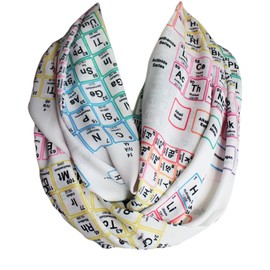 Etwoa White Chemistry Periodic Table Infinity Scarf Geeky Scarf