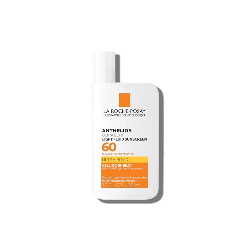 La Roche-Posay - Anthelios 60 bloqueador solar ultraligero, líquido facial,