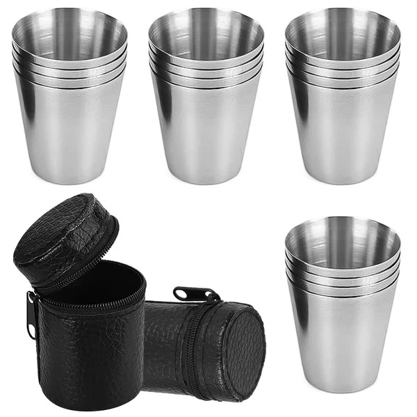 CHJIEJIE TAFAFTL Pack of 12 Stainless Steel Cups, Small Stainless