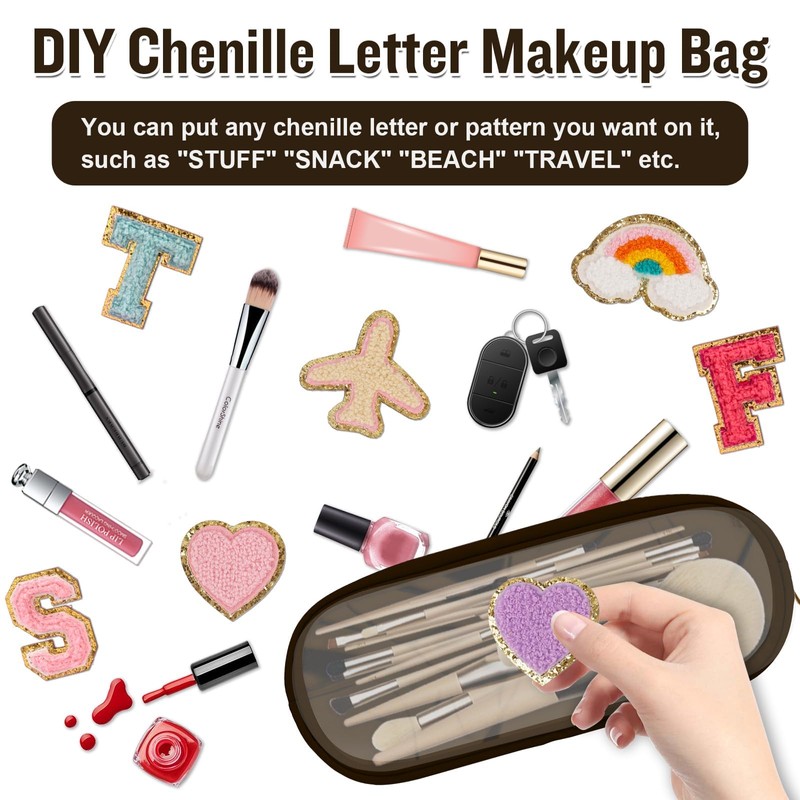 izuzta - Bolso pequeño de nailon con cierre para maquillaje,