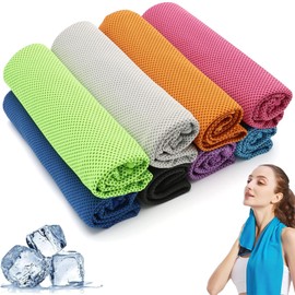 BFSYRR Gym Towel, Cooling Towel, 8 PCS Quick Dry Towels Set with 8 Colors, Lightweight and Absorbent Cooling Towels, Sports Towel for Neck, Yoga, Outdoor, Golf, Running, Hiking, Sports & Camping