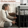 Vocander Black Split Corner Bed Skirt for King Beds 14