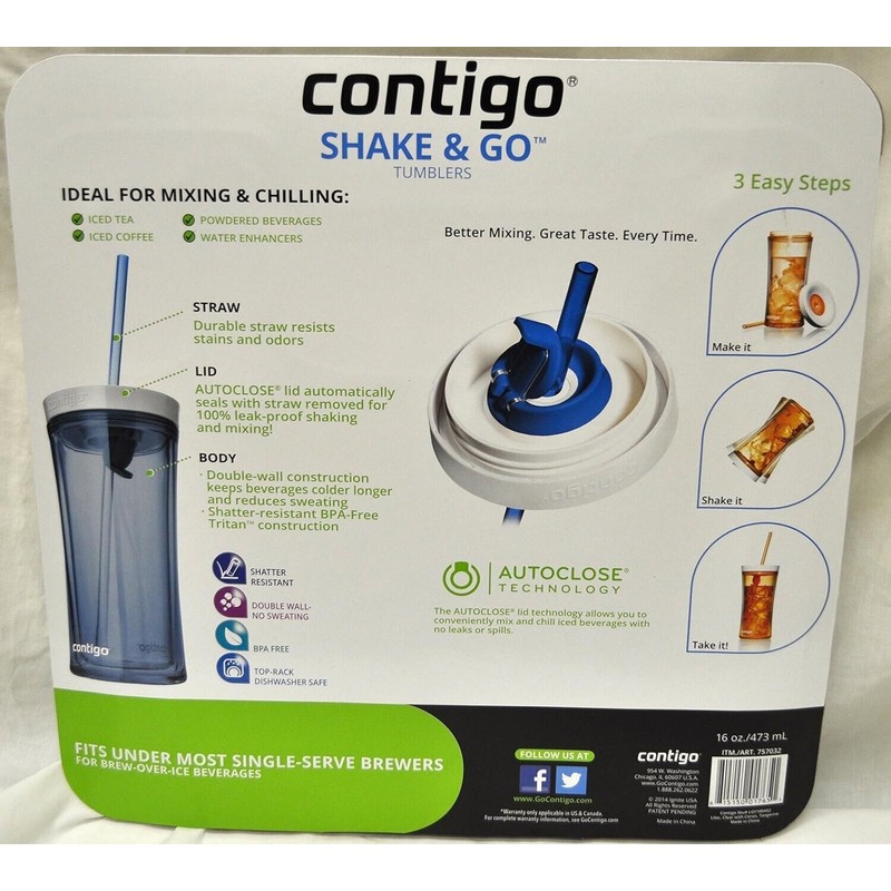Contigo Shake & Go Plastic Tumblers - Set of 3