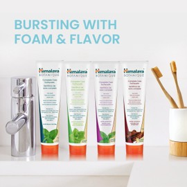 Himalaya Botanique Himalaya Botanique Complete Care Toothpaste, for Brighter Teeth and Fresh Breath, Natural, Fluoride-Free, SLS-Free, Carrageenan-Free & Gluten-Free, Vegan, 150 g (5.29 oz), Variety 4 Pack