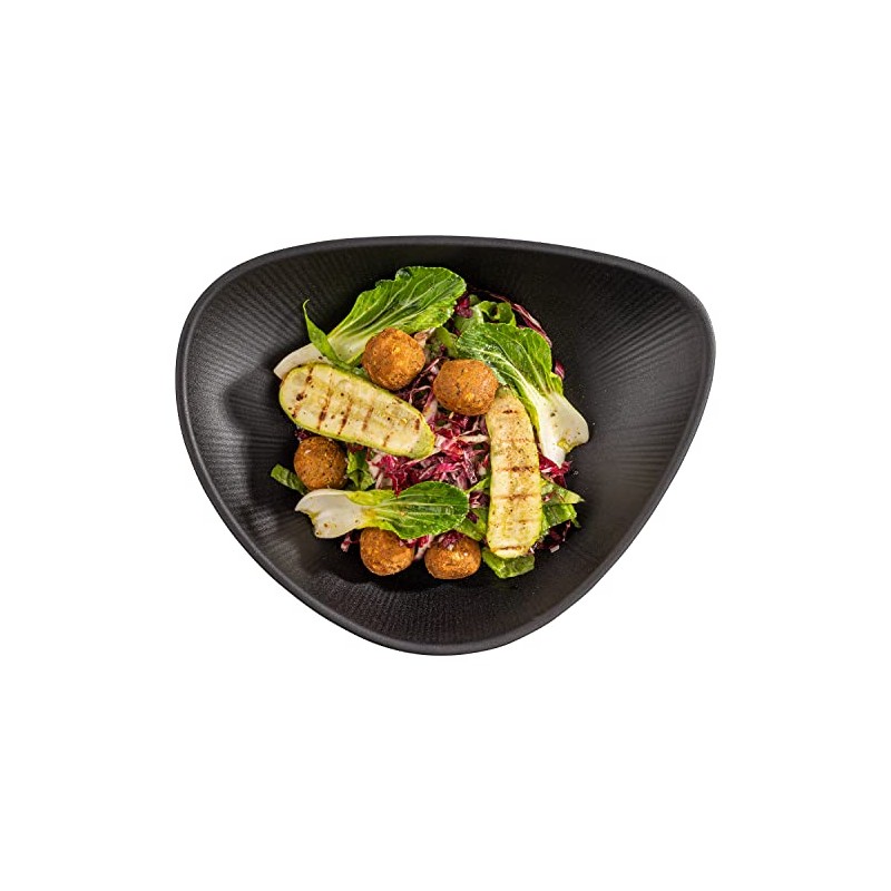 APS 85077 Melamine Bowl Nero Serving Bowl for Quadruple Foods,