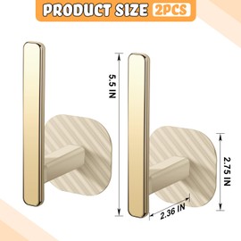 Queekay Curtain Holders Gold Curtain Holdbacks Self Adhesive Drapery Tiebacks L Shaped Hooks Nordic Style Window Treatment Holdbacks for Home Office Decor(Beige,2 Pcs)