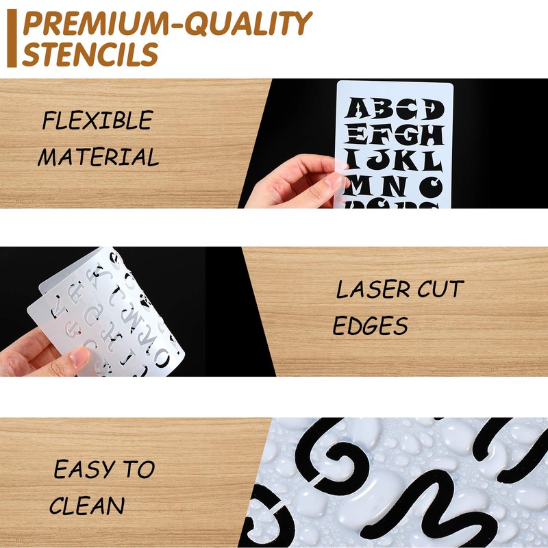 28 Pieces Letter and Number Stencils Reusable Plastic Letter Stencils