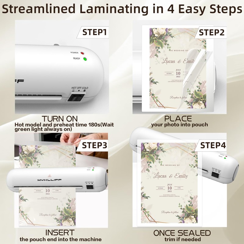 Laminator Machine 9-Inch Portable Thermal Laminater with Hot & Cold
