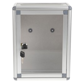 Operitacx Mailbox Outdoor Box Small Container Stainless Steel Container Office Comment Letter Deposit Business Raffle Donation Box with Lock Cards Letter Box