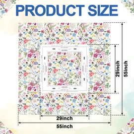 Moukeren Mahjong Tablecloth Chinoiserie Mahjong Mats Floral Card Table Cloth 55" x 55" Inch Square Tablecloth Game Table Cover with Game Rules for Beginners, Card, Board Tile Games(Floral)