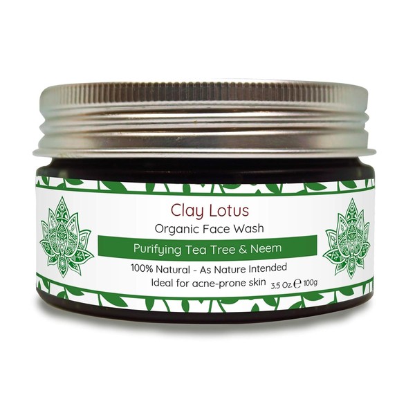 Clay Lotus Limpiador facial orgnico para piel propensa al acn,