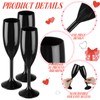 Domensi 60 Pack Black Acrylic Champagne Flutes Bulk 6 oz