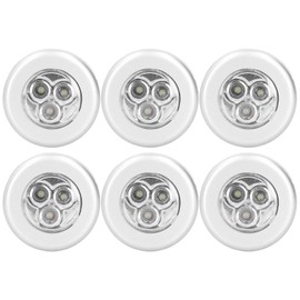 6PCS Cabinet Door Touch Control Light LED Hydraulic Hinge Closet Lights for Indoor Outdoor Furniture for Closets, Cabinets, Counters, or Utility Rooms,Cordless Touch Light