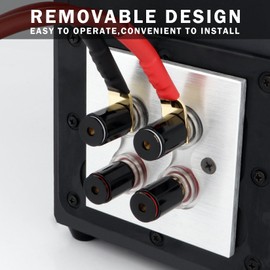 Vouchmind 5 Pairs Copper Spade Crimp Terminals, 8 AWG Speaker Wire Connectors, Gold-Plated Crimp Connectors for Power & Ground Wires, Fork & Spade Connectors for Audio Systems