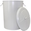 MARKSON 20 Gallon Trash Can with Lid Galvanized Steel Beige