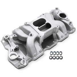 A-Premium Engine Dual Plane Intake Manifold Compatible with Chevy Small Block, V8 4.3L 262 265, 4.4L 267, 4.6L 283, 4.9L 302, 5.0L 305 307, 5.4L 327, 5.7L 350, 6.6L 400