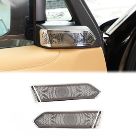 Heutamo Car A-Pillar Speaker Covers Compatible with Land Rover Range Rover Vogue/Sport 2023 2024,Stainless Steel Door A-Pillar Audio External Speaker mesh Cover (Bright)