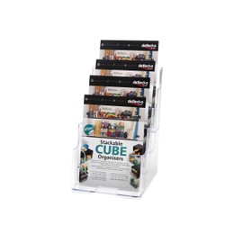 Deflecto 77901 Four-tier multi-compartment medium size docuholder, 6-1/2wx6-1/4dx10h, clear