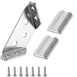 20Pcs Stainless Steel Corner Angle Brackets for Wood Furniture Heavy Duty Triangle Brackets with Screws for Shelves, Cabinets, Tables, Chairs & Desks