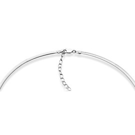 Miabella 925 Sterling Silver Italian 2mm or 2.5mm Solid Dome Omega Link Chain Necklace for Women 16 + 2 inch ext. Made in Italy (2.5mm)