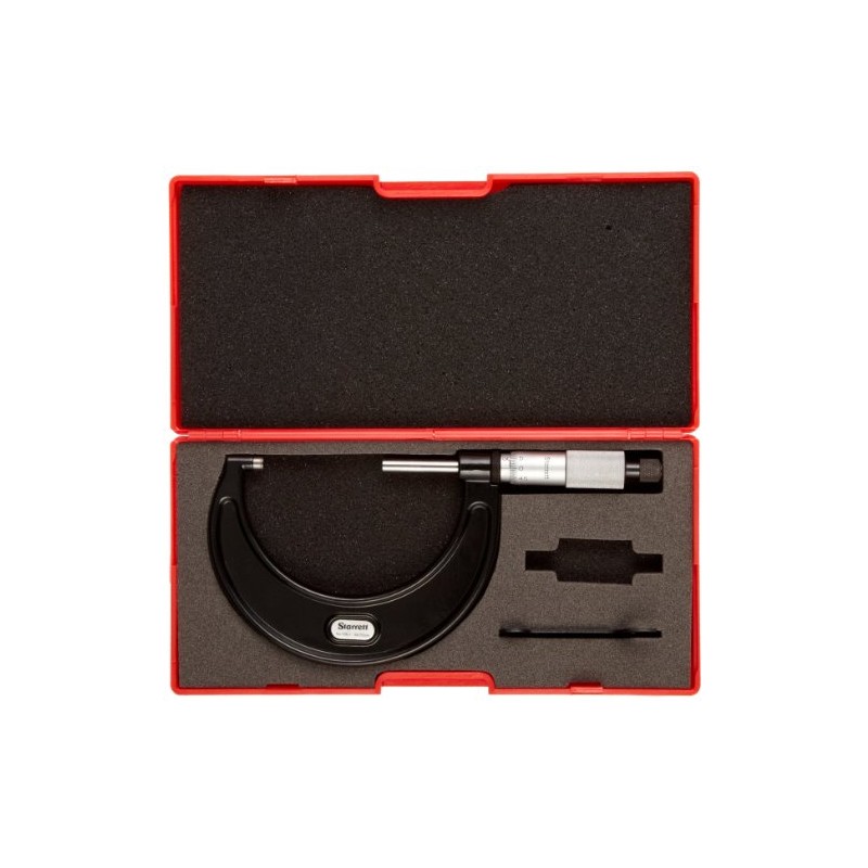 Starrett V436.1MXRL-25 Outside Micrometre, Ratchet Stop, Lock Nut, Carbide Faces,