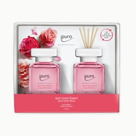 ipuro Essentials Lovely Flower Room Fragrance 2 x 50 ml - High-Quality Air Freshener - Room Fragrance Set for a Floral-Delicate Room Climate - Environmentally Friendly Design