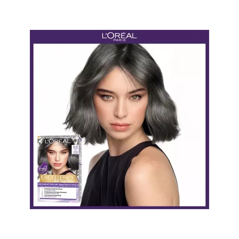 L'Oréal [로레알파리]엑셀랑스 크림 애쉬 슈프림 염모제 4개+본드리페어 랜덤 100ML [9.11호*2/7.17호*2]