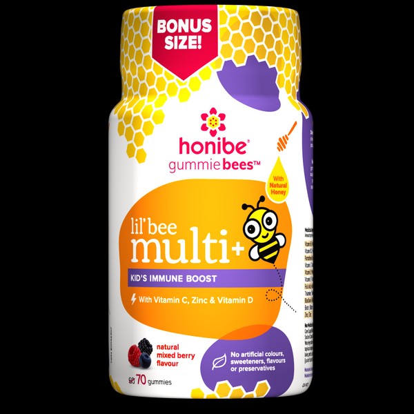 Honibe Complete Kids Multivitamin + Immune Gummies, 70 gummies (natural mixed berry flavour)