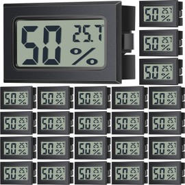Kanayu 24 Pack Mini Digital Hygrometer Thermometers Indoor Humidity Monitor Temperature Humidity Gauge Meter with Fahrenheit for Greenhouse Garden Cellar Closet