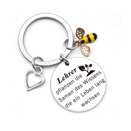 Teacher Gift Thank You Gifts Small Leaving Gift Teacher Educator Gifts for Leaving Keyring Graduation Christmas Father's Day Gift Birthday Thank You Teacher Gifts Ideas, silver