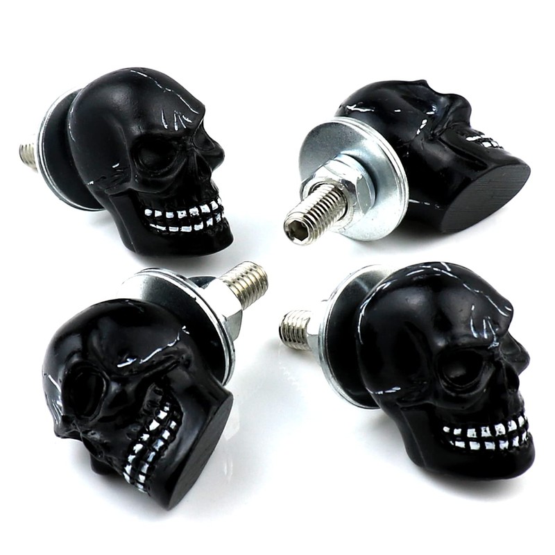 Bashineng Skull License Plate Screw 4 Pack Universal Cars Truck