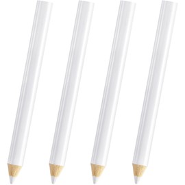 HINZIC 4 Pcs Sewing Pencil for Fabric, White Tailor Marker Pencils, Erasable Fabric Chalk Pencil, Marking and Tracing Tool for Quilting Dressmaker Craft