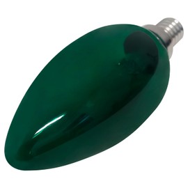 OCS Parts Transparent Green LED B10-E12 Light Bulbs | 120 Volts | 2 Watt | E12 Candelabra Base | Replaces 25W Incandescent Lamps | 2-Pack