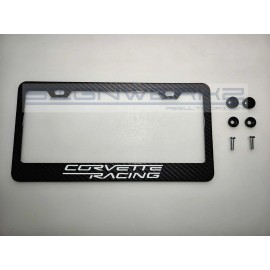 SIGNWERKZ Glowing Corvette Racing Carbon Fiber Printed Stainless Steel license Plate Frame