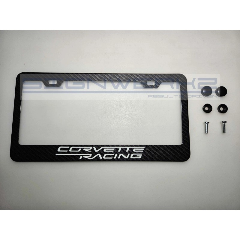 SIGNWERKZ Glowing Corvette Racing Carbon Fiber Printed Stainless Steel license