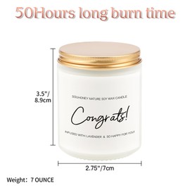 SOUHONEY Congratulations Gifts for Women - Promotion Gifts for Women at Work - New Job Candle Gift - Congrats Gift for Wedding, Engagement, Graduation, New Home - Scented Candle 7oz