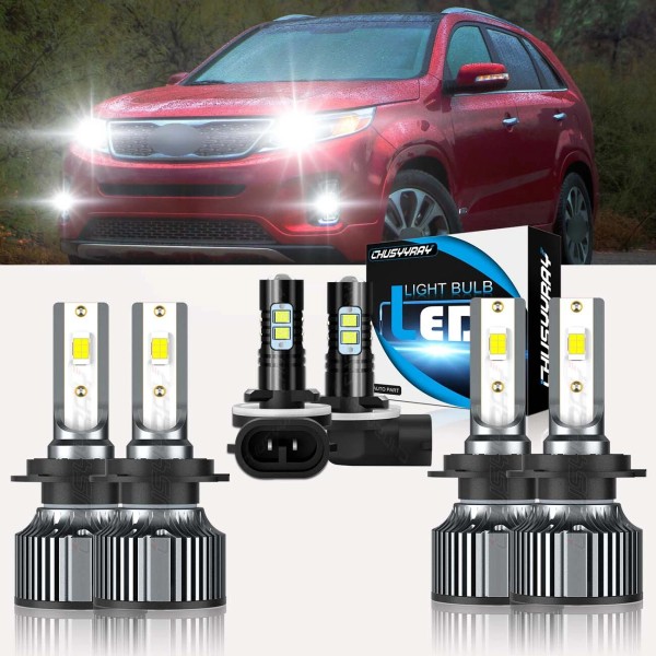 CHUSYYRAY For Kia Sorento 2015-2018 6500K Combo LED Headlight High
