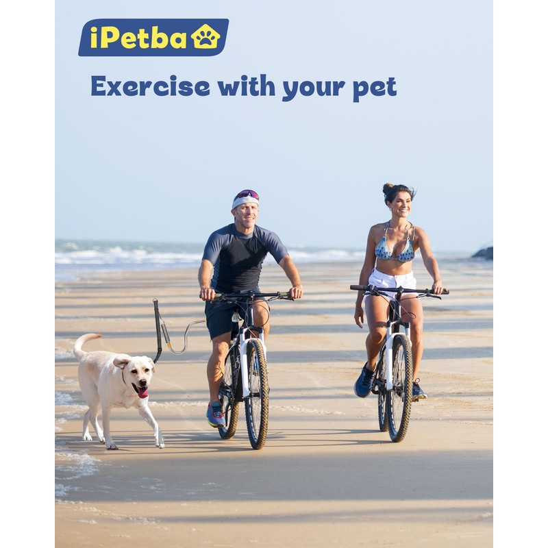 iPetba Dog Bike Leash - Hands-Free Bike Attachment for Dogs,