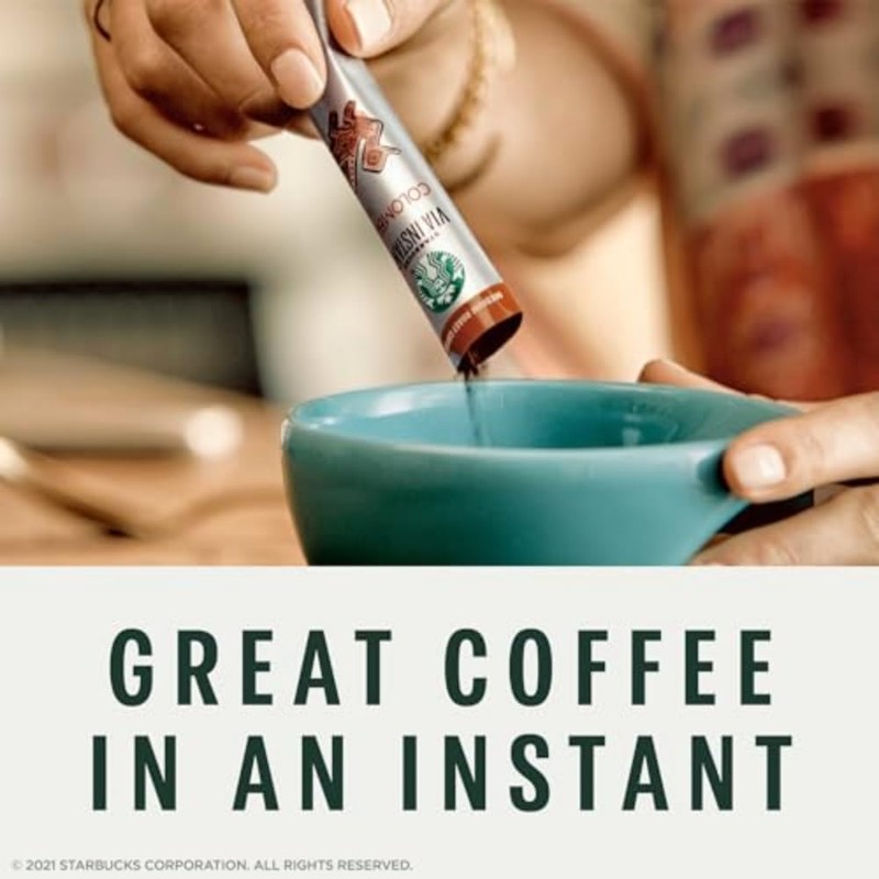 Starbucks VIA Instant Coffee, Dark Roast Coffee, Italian Roast, 100%