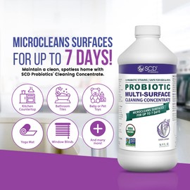 SCD Probiotics USDA Certified Organic, Probiotic Cleaning Concentrate w/Lavender Essential Oil, Microcleans Surfaces for Up to 7 Days, Plant-Based Multi-Surface Enzyme Cleaner 17 Fl Oz (3 Pack)