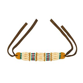 Boland 44130 - Indianer Halskette für Damen oder Herren, Modeschmuck für Faschingskostüme, Indianerin Kostüm, Indianerhäuptling, Kostüm Zubehör, JGA