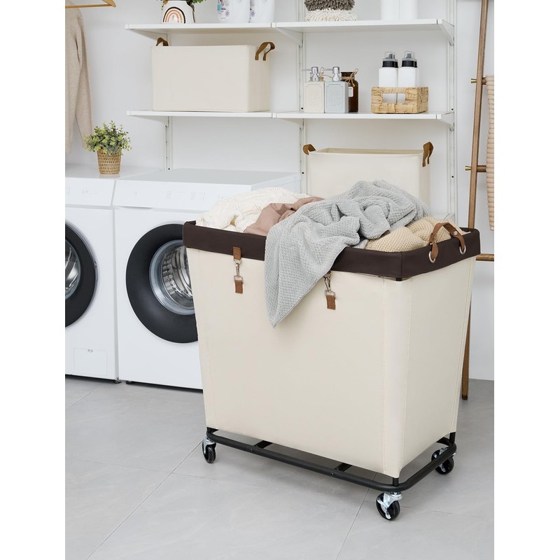 StorageWorks 320L Laundry Basket with Wheels, Extra Large Rolling Hampers