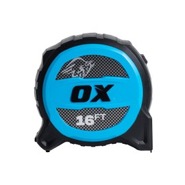 OX Tools Tuff Blade 16 ft Tape Measure - Shock Proof Construction Magnetic Measure Tape with Dual Magnet Hook - 1 1/4 Inch Wide Blade - 13 ft Stand Out Retractable Measuring Tape - OX-P506016