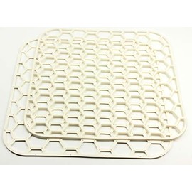Sink Insert White Square Set of 2 28 cm Sink Mat Dish Drying Mat Fridge Mat Non-Slip Mat Kitchen Aid